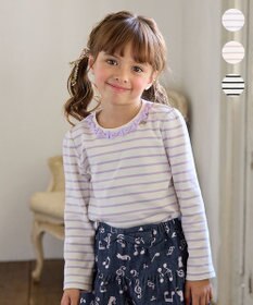 ANY KIDS リボン×ボーダー長袖Tシャツ