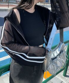 WEGO Wジップラインメッシュパーカー