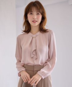 ANY SIS 【洗える】メタルパーツボウタイ ブラウス 長袖