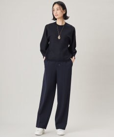 自由区 【洗える】ライトフィールジャージーワイドストレート パンツ