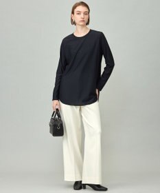 ICB L 【マシンウォッシャブル可】ライトトリコット バックスリット入り長袖プルオーバー