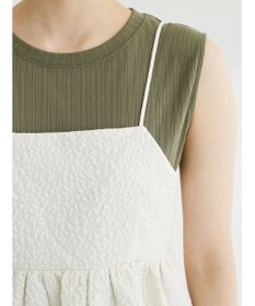 Green Parks ・ＥＬＥＮＣＡＲＥ　ＤＵＥ　フクレジャカードキャミソール