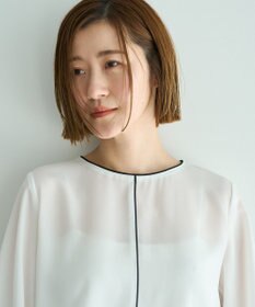 YECCA VECCA 配色パイピングブラウス