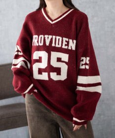 WEGO ナンバリングラインフラッフィーニット