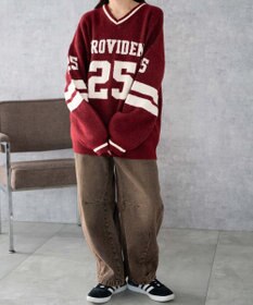 WEGO ナンバリングラインフラッフィーニット