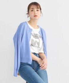 earth music&ecology ＵＶカット加工クルーネックニットカーディガン