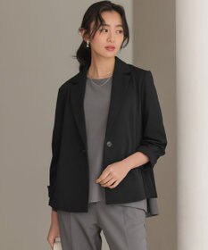 組曲 【WEB限定】ジョーゼットジャージー ジャケット ブラック系