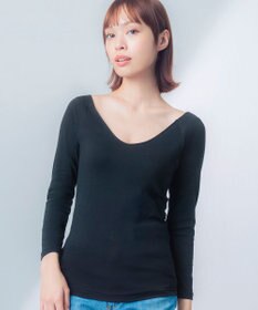 Wing あったかインナー オーガニックコットン混 やわらかくやさしい肌ざわり 【綿の贅沢オーガニック】 綿混 ネックひろめ 8分袖 長袖 秋 冬 EL4931ウイング／ワコール