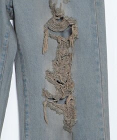 WEGO ダメージデニムワイドパンツ