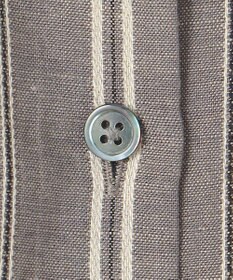 自由区 S 【カタログ掲載・セットアップ対応・洗える】リネンビスコースストライプ シャツ