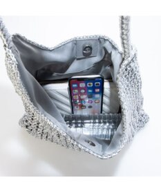 UNBILLION カシュカシュ cachecache / メタリックコード柄編みワンハンドルトート