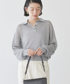 AMERICAN HOLIC メタルライクニットポロ