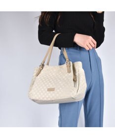 Y'SACCS ポーチ付きドットジャカードトート