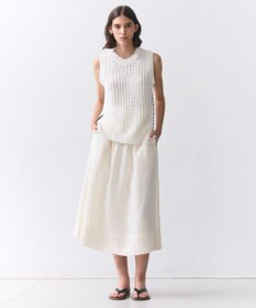 BEIGE， BERNARD / リネン混 ゴールドジップ ハイウエススカート