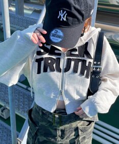 WEGO ロゴZIPショートパーカー