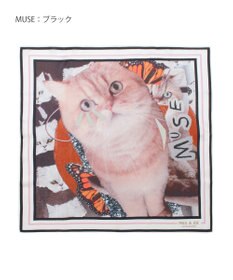 MOONBAT 【WEB限定】PAUL & JOE ACCESSOIRES シルクツイル キャットコラージュスカーフ 58×58cm