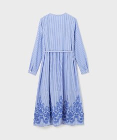 GRACE CONTINENTAL ストライプ刺繍ワンピース