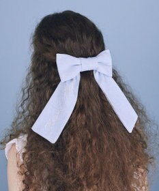 Maison de FLEUR ブルーマニアデニムリボンバレッタ