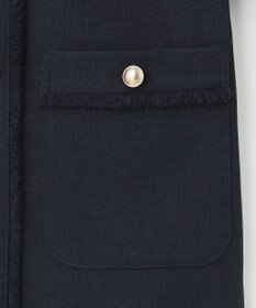 J.PRESS LADIES ナチュラルツイードストレッチ ノーカラー ジャケット