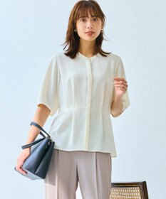 ANY SIS 【接触冷感・UVカット・速乾】コンフォートビューティサテン ブラウス