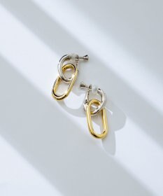 23区 【VERY・Oggi掲載】コンビカラー オーバル イヤリング