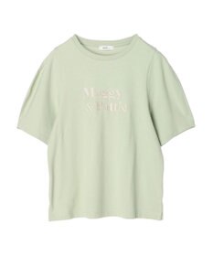 earth music&ecology フォルムスリーブ刺繍ロゴＴＥＥ