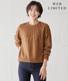 J.PRESS LADIES L 【WEB限定・洗える】 EIGER CORD 求心編み ニット