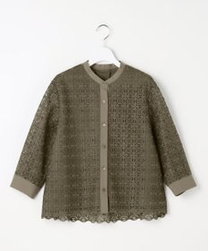 自由区 S ジオメトリックレース ブラウス