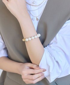 Phoebe メタルボールゴムブレスレット　ゴールド