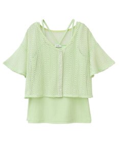 earth music&ecology ＳＥＴ２点レースカーディガン＋レイヤードインナー