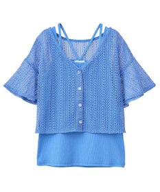 earth music&ecology ＳＥＴ２点レースカーディガン＋レイヤードインナー