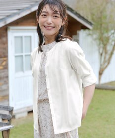 Tiaclasse L 【洗える】ノーカラーシアーシャツ