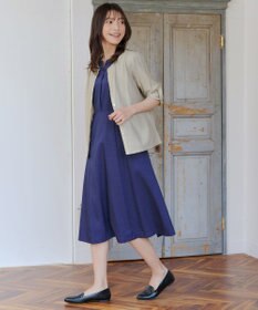 Tiaclasse L 【洗える】ノーカラーシアーシャツ