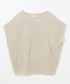 ANY 【洗濯機可/アンチピリング/UVカット】アクリルガーターフレンチスリーブニット