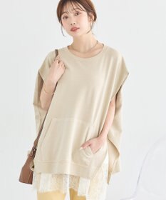 earth music&ecology ピグメントカンガルーポケットプルオーバー