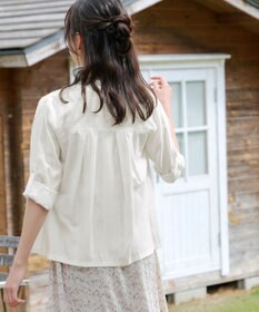 Tiaclasse L 【洗える】ノーカラーシアーシャツ