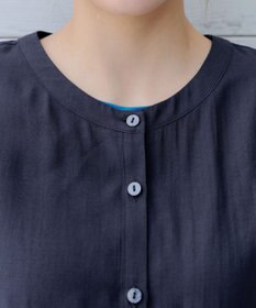 Tiaclasse L 【洗える】ノーカラーシアーシャツ