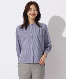 J.PRESS LADIES 【WEB限定カラーあり】ストライプジャカード バンドカラー カットソー