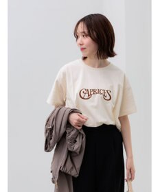 Te chichi パール&ロゴプリントTシャツ