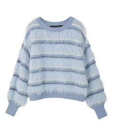 YECCA VECCA フェザーマルチボーダーニット