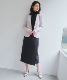 BEIGE， ZEPHYR / レザー切り替え ラップスカート