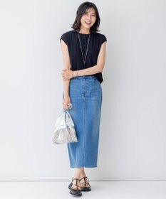 23区 【SLOW/洗える】ランダムリブフライス フレンチスリーブ カットソー