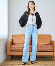 WEGO 【紫外線対策/手洗い可】メッシュリボンボレロ