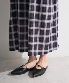 Green Parks ペプラムチェックキャミワンピース