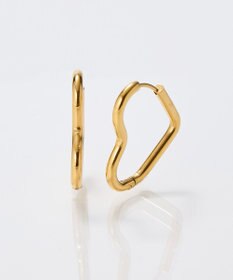 Phoebe 【金属アレルギー対応】グロウハートフープワンタッチピアス　ゴールド/ステンレス