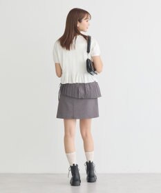 earth music&ecology ナローリボンペプラムニットカーディガン