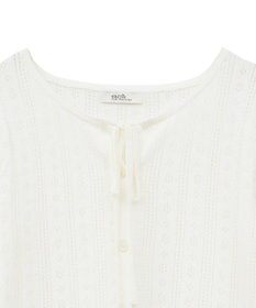 earth music&ecology ナローリボンペプラムニットカーディガン