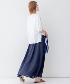 23区 【洗える】LIBECO フレア ロングスカート