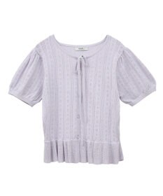 earth music&ecology ナローリボンペプラムニットカーディガン