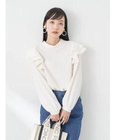 earth music&ecology フリルスリーブブラウス